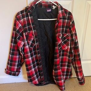 Oversized flannel puffer